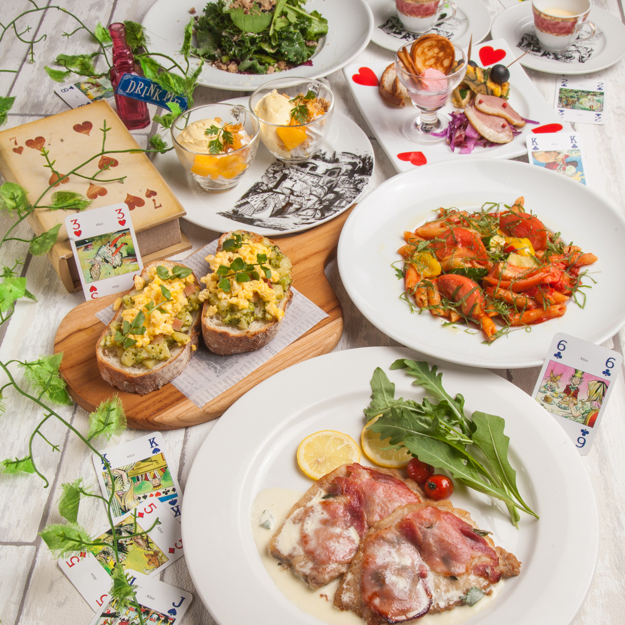 アリスのファンタジーレストラン 絵本の国のアリス 3時間アリスの飲み放題プラン イースターパーティー プラン7品 Ddホールディングス店舗総合情報サイト