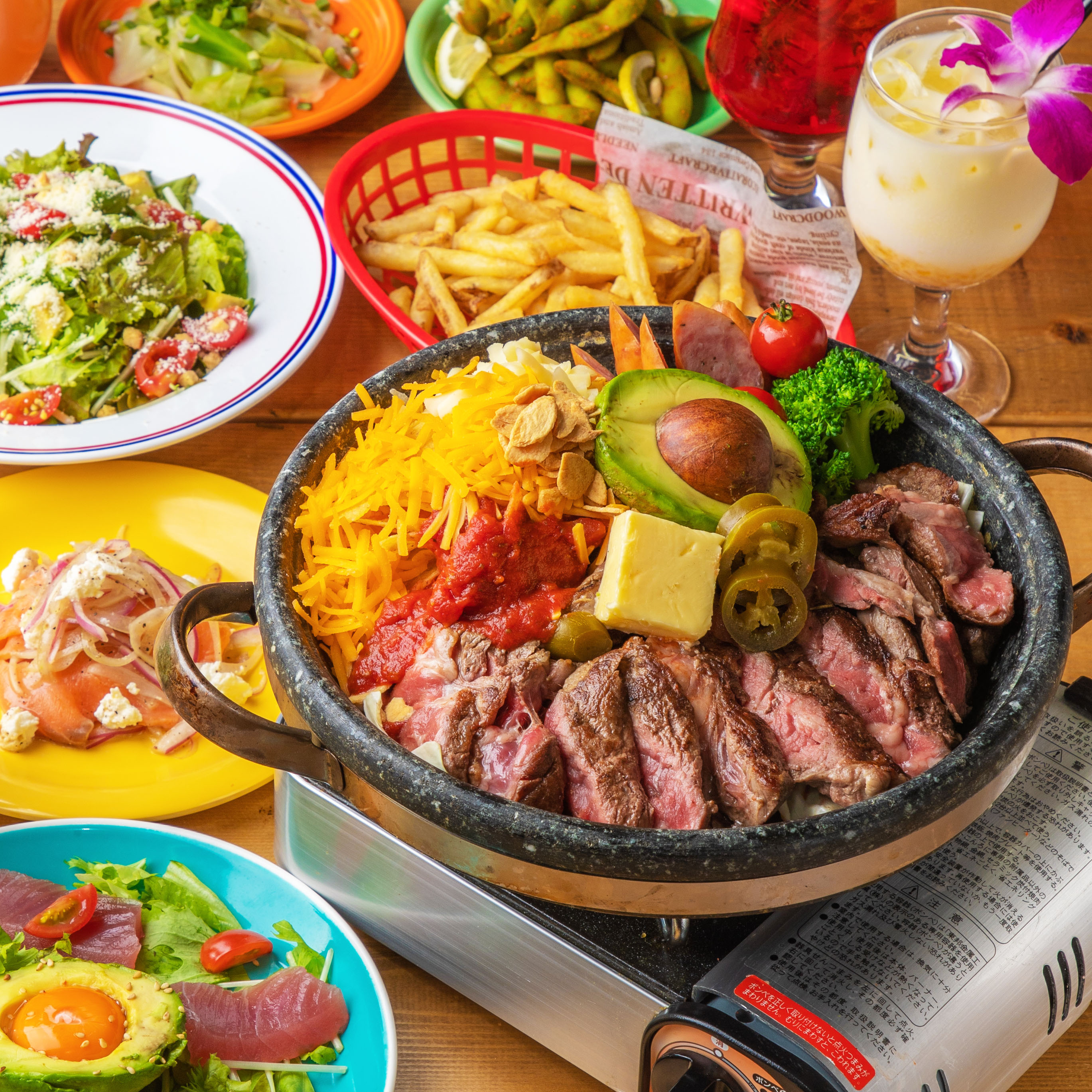 Hole Hole Cafe Amp Diner Hole Hole Cafe Amp Diner 銀座店 2 5時間2 5h飲み放題 宴会 に 牛ステーキチーズ鍋付9品 公式ネット予約 Ddホールディングス店舗総合情報サイト