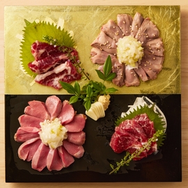 【刺し】鴨・馬刺し四種盛り合わせ