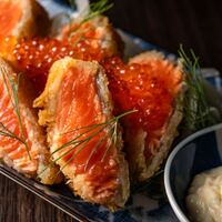 サーモンのレアカツ