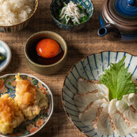 真鯛の茶漬けと鶏天定食